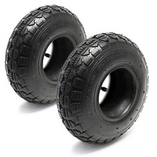 Lot 2x Pneus Avec Chambres air 11x4.10/3.50-5 4PR Tondeuse autoporté Valve coudé