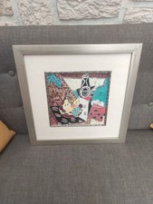 ancien tableau huile sur papier mr ro nature morte