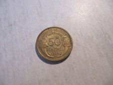 PIECE DE MONNAIE DE FRANCE  50c morlon cupro-alu 1939