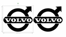  2 Stickers autocollant logo Volvo camion truck 120x140mm