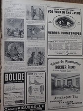 automobiles BOLIDE + ROCHER Frères + verres isométrope FISCHER ILLUSTRATION 1907