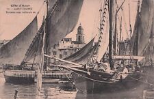 Carte postale ancienne postcard SAINT-TROPEZ VAR tartanes avec voiles au sec