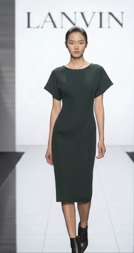 Lanvin robe moulante verte - robe,