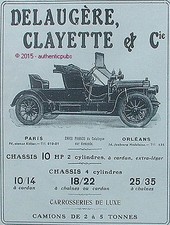 PUBLICITE AUTOMOBILE DELAUGERE