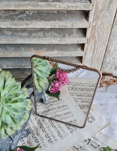 Ancien petit miroir barbier - ancien,