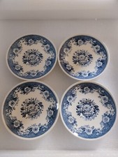Lot de 4 Soucoupes Royal Sphinx Maastricht Balmoral Bleu Floral Vintage
