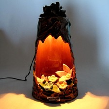 Ancienne Lampe Veilleuse Vallauris Tronc Creux aux Fleurs Style Poisson