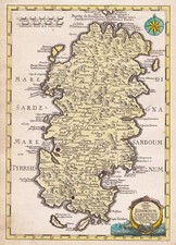Carte Gravée De L'île De Sardaigne Italie Schreiber 1780