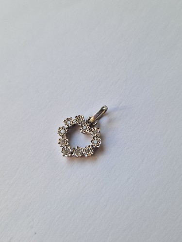 Pendentif coeur or blanc - coeur,