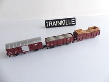 MINITRIX N 1:160 / 1 WAGON TOMBEREAU SNCF + 2 WAGONS SBB CFF