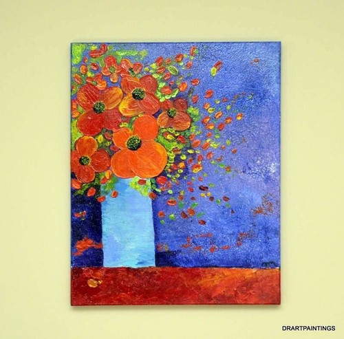 Flower vase impasto - flower, 3d