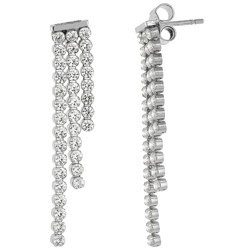 Argent sterling 4mm zircone - sterling, 2.4mm