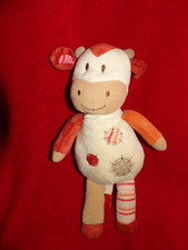 Doudou Peluche Nature et Découvertes Vache Beige Orange