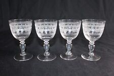 4 verres à apéritif, anciens, en cristal gravé à l'aiguille, h. 10.5 cm
