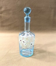 carafe à liqueurs en verre bleu émaillé LEGRAS 20 cm Montjoye Saint Denis