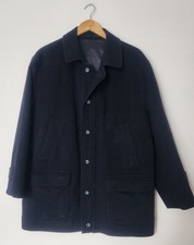 Belle Parka manteau  BRÜCKNER  LAINE CACHEMIRE BLEUE . TBE. T: XL (voir mesures)