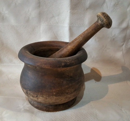 Ancien mortier pilon bois - ancien,