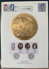 Bicentenaire Revolution Oblitéré sur MENU du CONCORDE / Signé Commandant de Bord