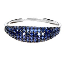 925 Bague en Argent Saphir