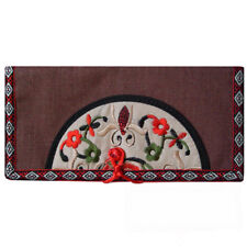 portefeuille porte monnaie femme marron idée cadeau satin broderies multicolore