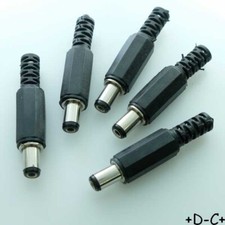 Fiche Jack DC mâle plastique 2.1x5.5mm 10mm RND 205-00900  (lot de 5)