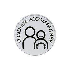 Autocollant conduite accompagnée - Ne colle pas - Electrostatique - 15 cm diamèt