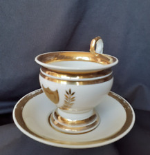 Grande tasse à chocolat en porcelaine de Paris époque XIXème à blason or