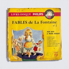 Livre-Disque 45T Philips Fables La Fontaine n°2 Davy Bouquet Vintage Incomplet
