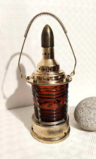 boite à musique bouteille lantern en laiton et verre vintage