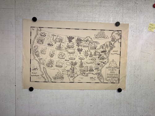 Rare affiche ancienne carte - rare,