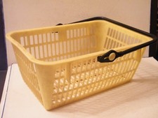 Ancien panier magasin vintage en plastique anse pliante type Prisunic superette