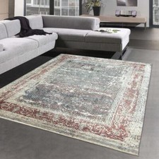 Tapis Oriental en Aspect Soie | brillant & doux | beige-rouge