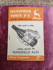 Mansfield Town v Grimsby Town 7 avril Division 3 Nord 1956