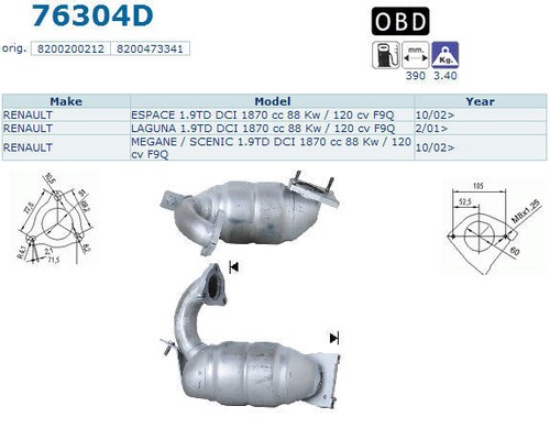 Pot catalytique renault laguna - catalytique,