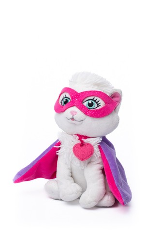 Peluche doudou chat blanc - , cape