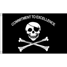 DRAPEAU PIRATE COMMITMENT TO EXCELLENCE 90x60cm - DRAPEAU CORSAIRE 60 x 90 cm -