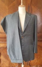 Sartoria GIORDANI 40/50 Bespoke Suit Costume Italy Grey Wool Laine