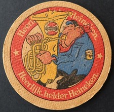 Ancien sous-bock bière HEINEKEN Heerlijk Helder Trombone coaster 25