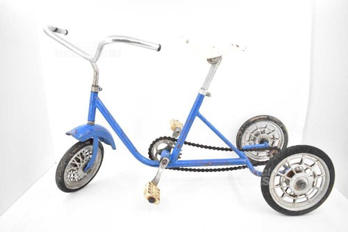 Tricycle métal bleu - tricycle, en