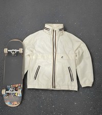Capuche Doublé Vintage 90s K-Way Homme Femme Unisexe Taille S Blanc Crème