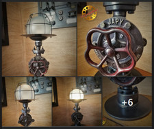 Grande Lampe dans un Esprit Industriel "JAPY" Pompe ...   Objet Unique !