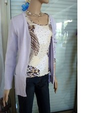 GILET TUNIQUE TRICOT TWIN SET PUR & SIMPLE PARME GILET + TOP T M 40/42 NEUF