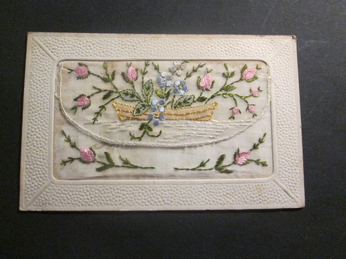 Carte postale ancienne brodee