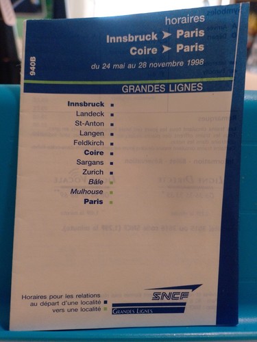 Horaires innsbruck paris coire - horaires,