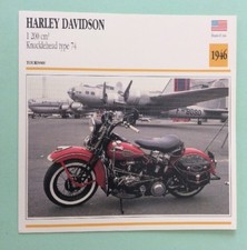 HARLEY DAVIDSON KNUCKLEHEAD type 74 Moto Fiche de Collection Atlas Images Photo