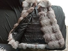 Superbe Gilet en Fourrure de Renard Argenté, taille 38-40, état impeccable
