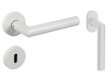 Acier Inox poignée de porte Blanc Mat Levier intérieur BB - Pz - Wc