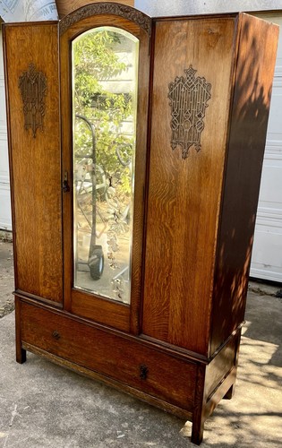 Antique armoire mirror - antique,