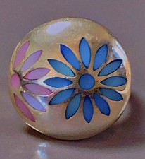 Superbe ancienne bague argent nacre ring silver bague argent massif T52