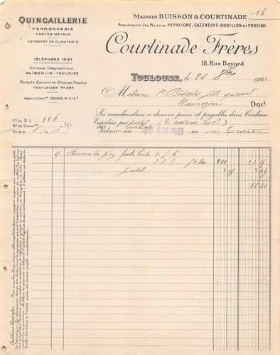 1927 quincaillerie courtinade - 1927,